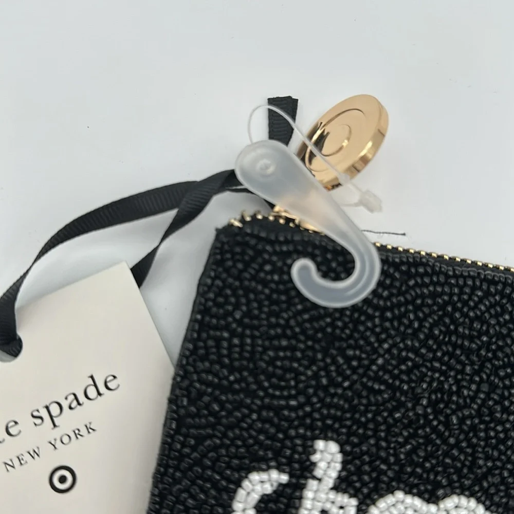 Kate Spade x Target Champange and French Fries Black Beaded Clutch